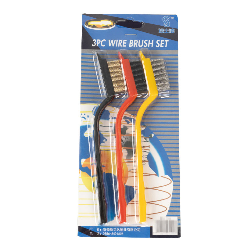 Kitchen brushes cleaning gap brush wire brush set three-piece cleaning tool set