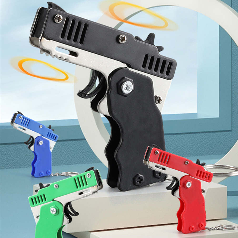 1PCS Mini Keychain Gun Rubber Band Gun