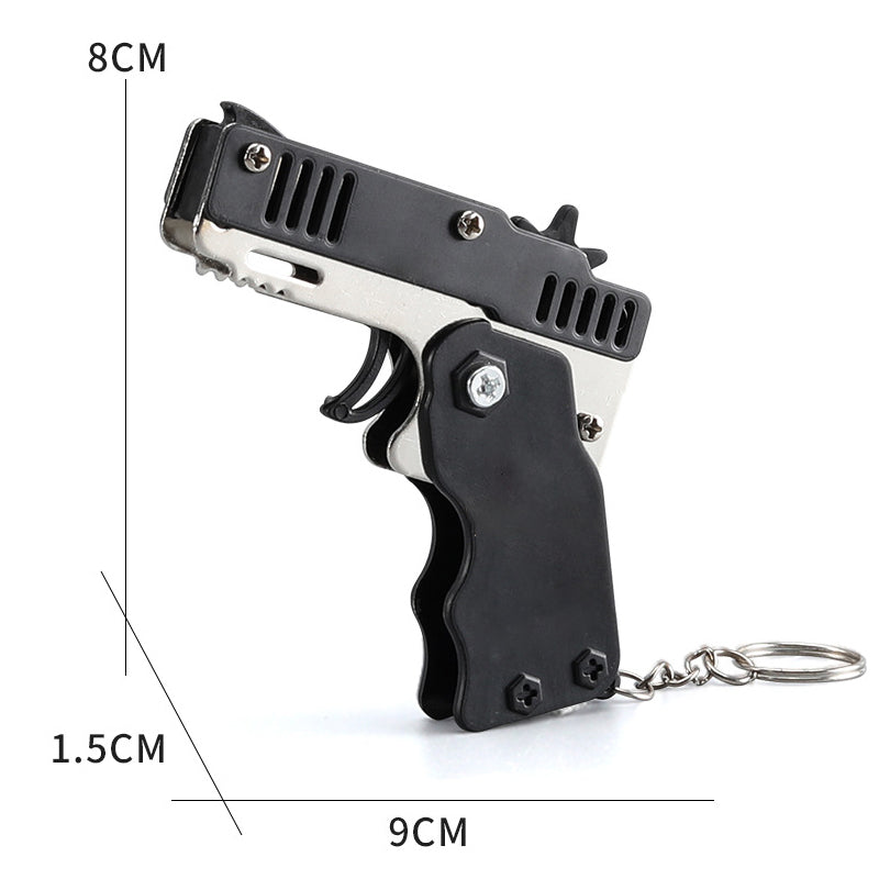 1PCS Mini Keychain Gun Rubber Band Gun