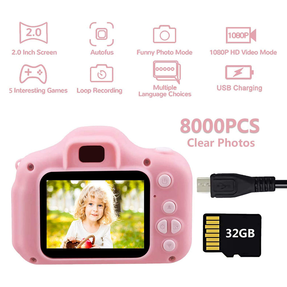 Children Mini Photo Camera Toys for Girls Boys 1080P HD