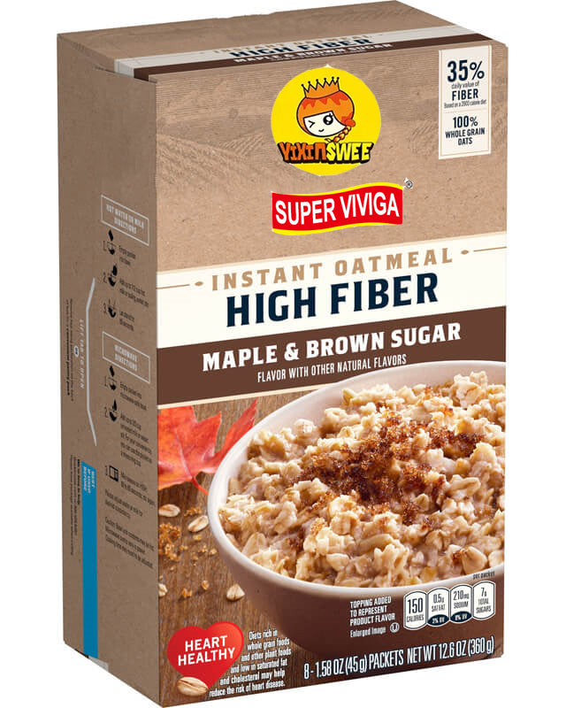 High fiber maple brown sugar with other natural flavors instant oatmeal