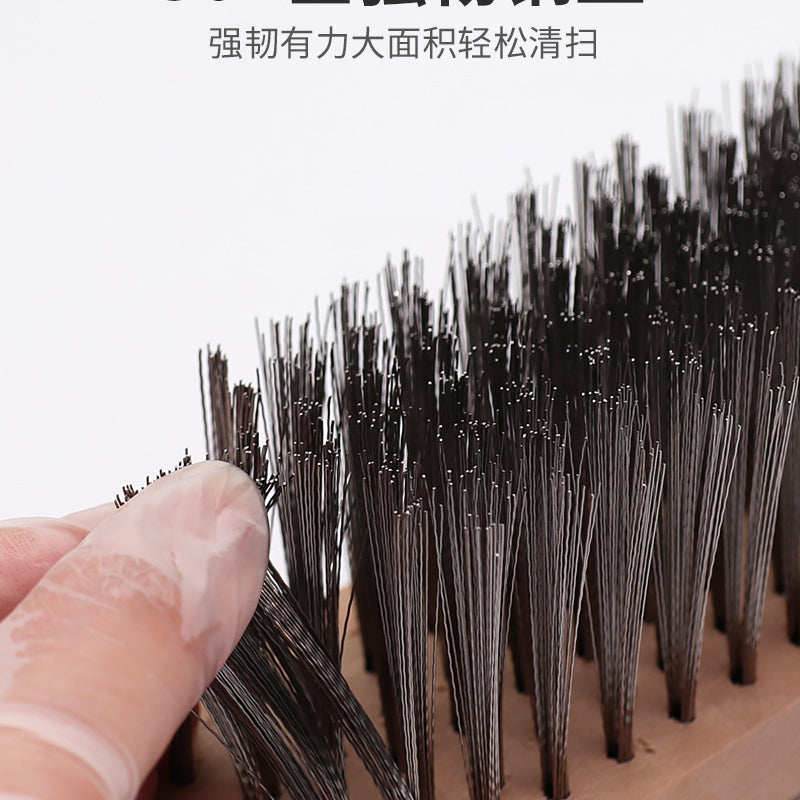 Stainless steel wire brushes cleaning the ground swimming pool roof moss wooden handle cleaning brush