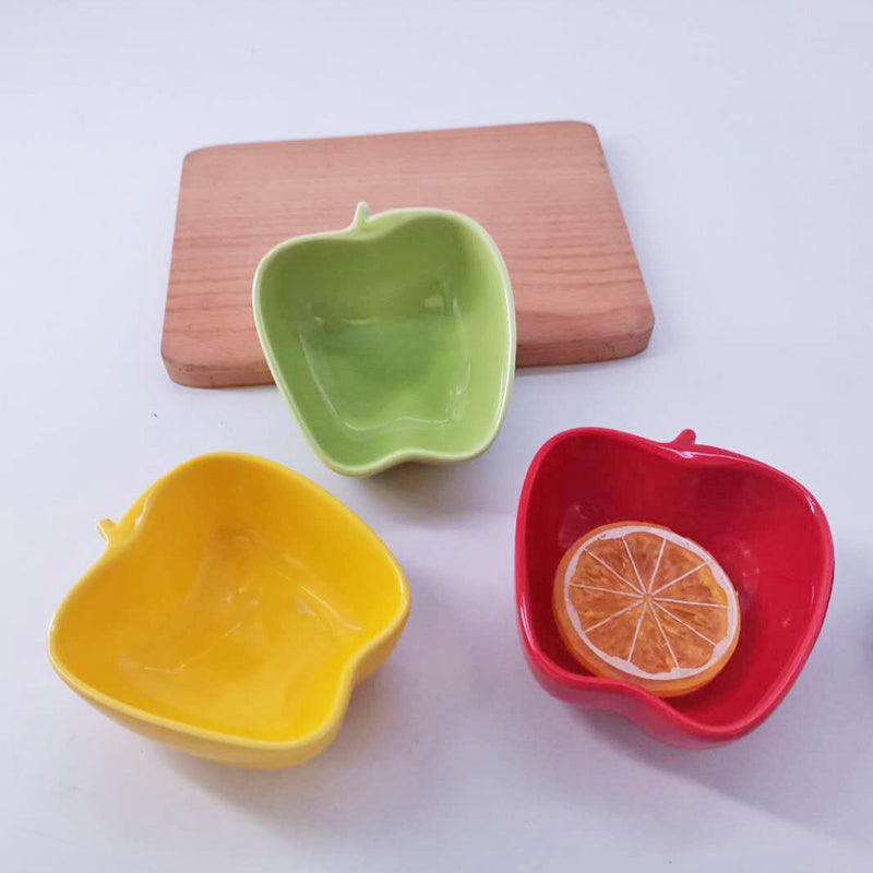 Ceramics Seasoning Small Dish Apple design Japanese Style Color Sauce Dish Seasoning Plate dip bowl