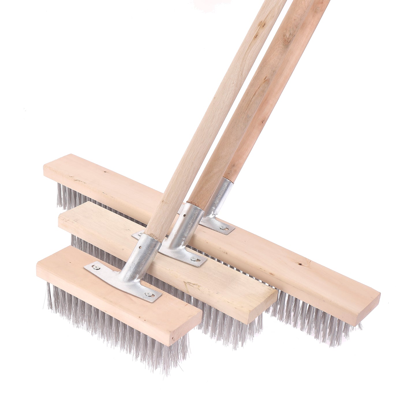 Stainless steel wire brushes cleaning the ground swimming pool roof moss wooden handle cleaning brush