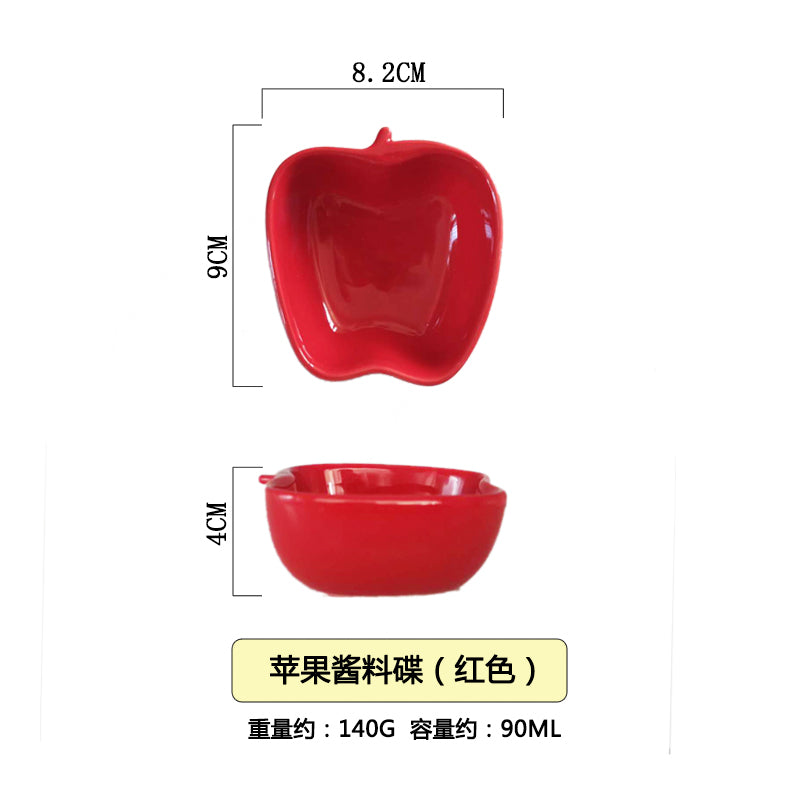 Ceramics Seasoning Small Dish Apple design Japanese Style Color Sauce Dish Seasoning Plate dip bowl