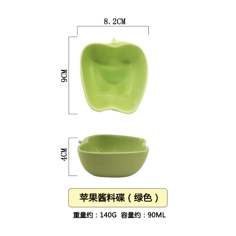 Ceramics Seasoning Small Dish Apple design Japanese Style Color Sauce Dish Seasoning Plate dip bowl