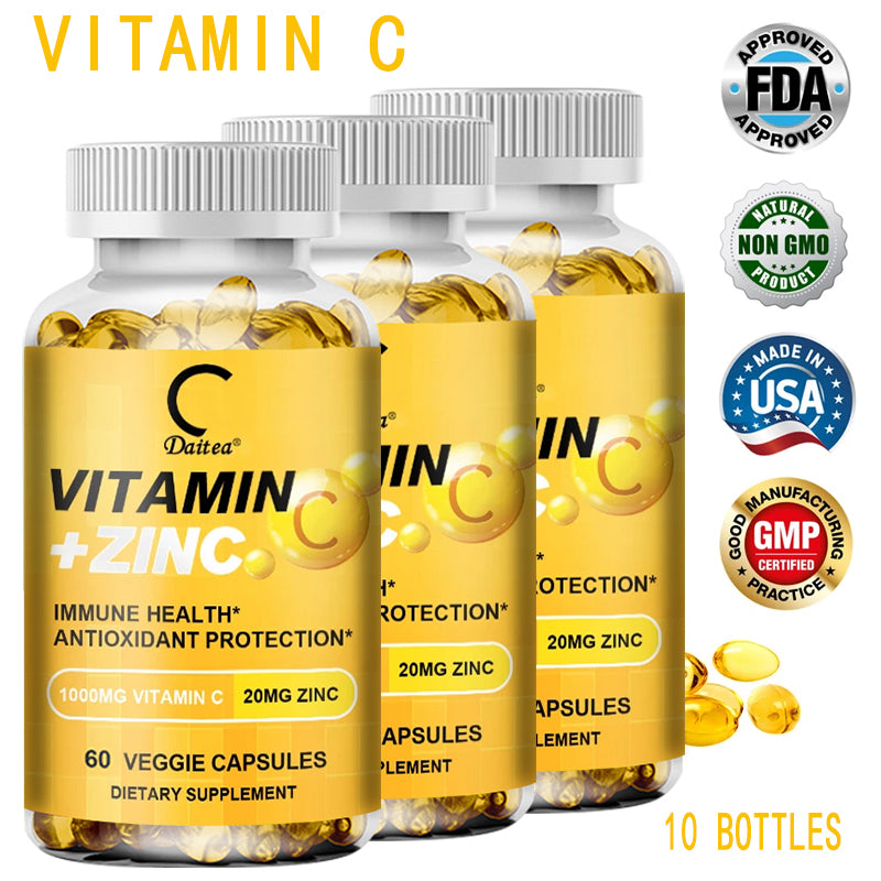 Organic Vitamin C 1000mg and Zinc 20mg Capsules