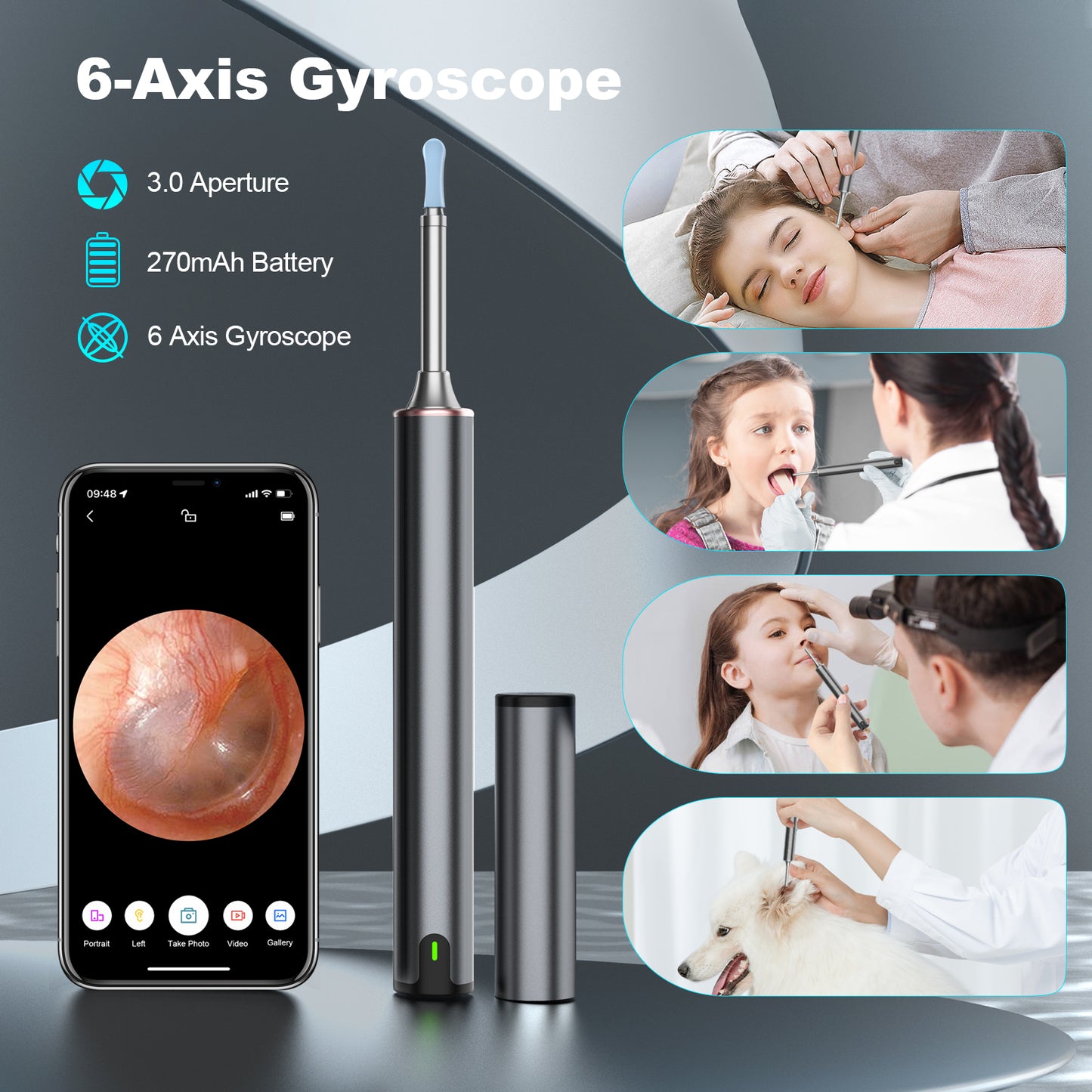 Smart Visual Ear Sticks Otoscope Endoscope HD Wax Removal Tool