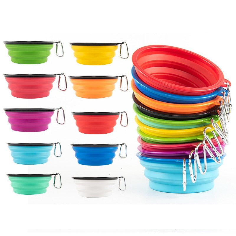 1000ml Large Collapsible Dog Pet Folding Silicone Bowl