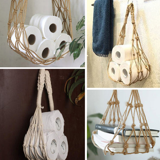 Hanging Cotton Rope Toilet Paper Holder