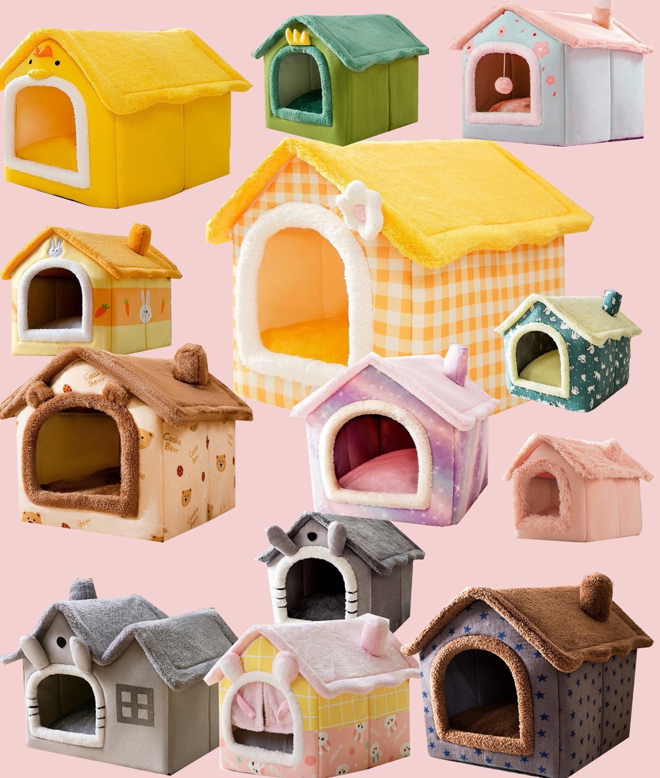 Cat Bed Bedroom Warm Cave Doghouse