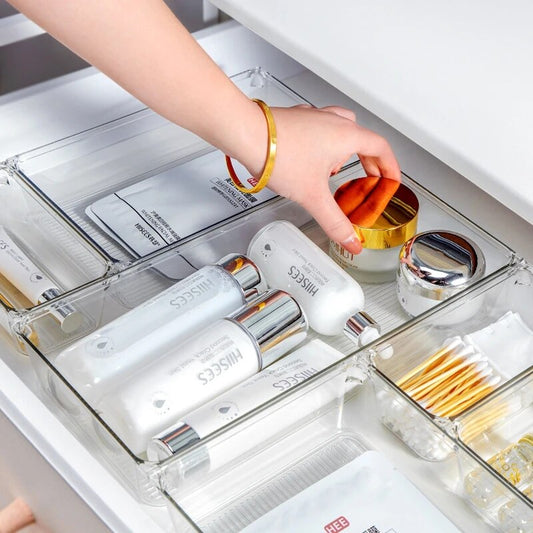 Clear Drawer Organizer Transparent Drawer Divider Storage Box