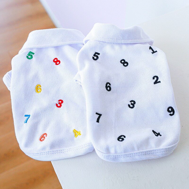 Embroidery Letter Dog Clothes Polo Shirts Dogs