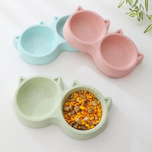 Pet Cat Double Bowl Eco-friendly