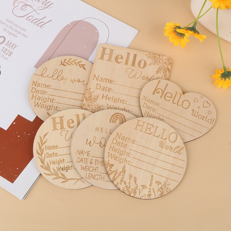 10cm Wooden Baby Milestone Card