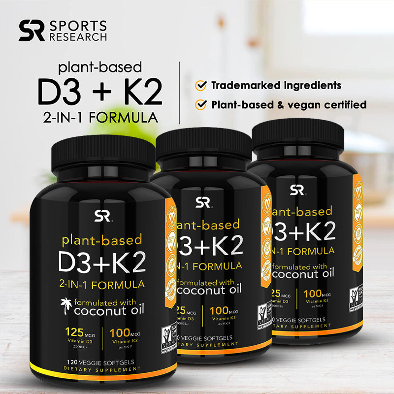 Vitamin K2 D3 Capsules In Natural Coconut Oil Immune