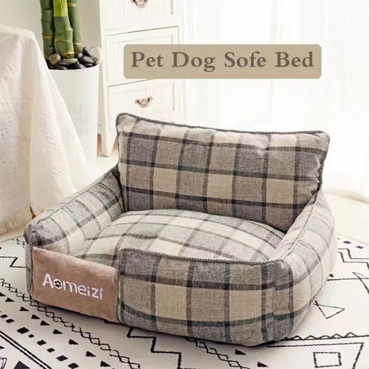 Square lattice Dog bed Detachable washable Pet Bed