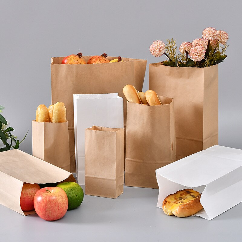 50/100pcs Kraft Paper Bag Packaging Biscuit