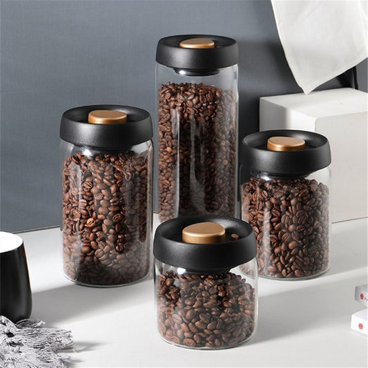 Coffee Beans Vacuum Sealed Tank Transparent Glass