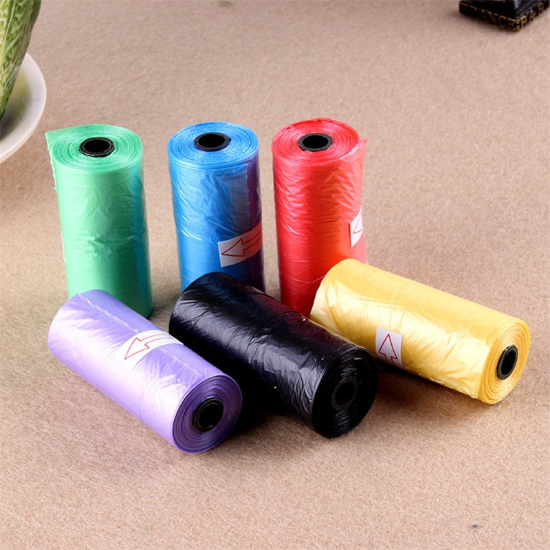 15pcs/Rolls Pet Poop Bags Dog Cat Waste Pick Up Clean Bag