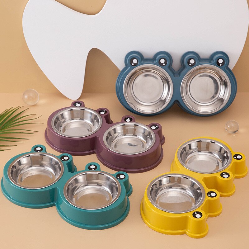 Small Frog Stainless Steel Double Bowls