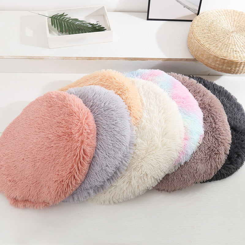 Plush Cat Bed Mats Round Pet Bed