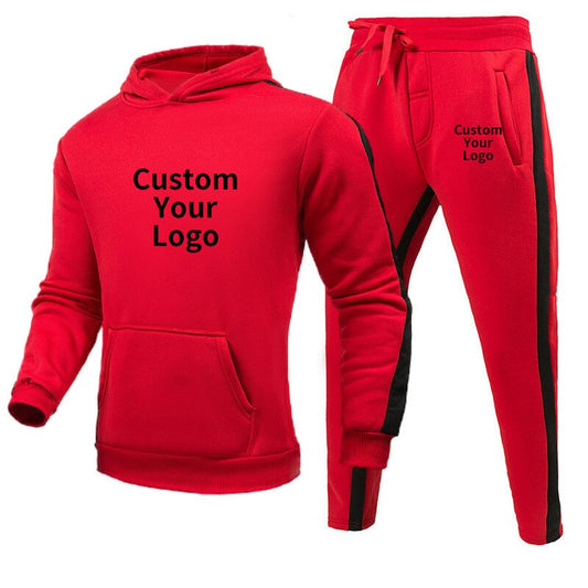 Custom Logo Men Tracksuit Striped Hoodie