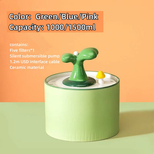 Ceramics Pet Water Fountain 1/1.5L Auto Filter