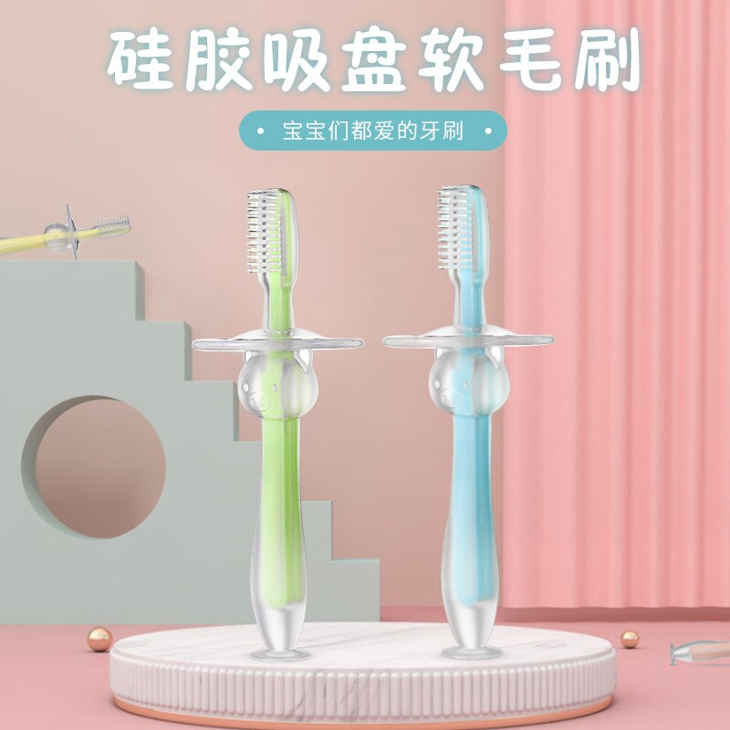 1PC Kids Soft Silicone Training Toothbrush Baby