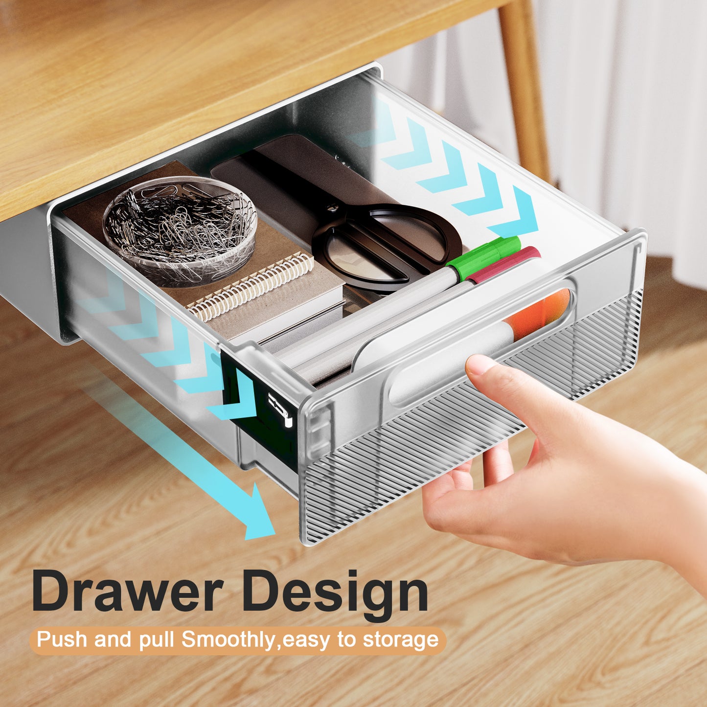 Eary Under Desk Drawer Organizer