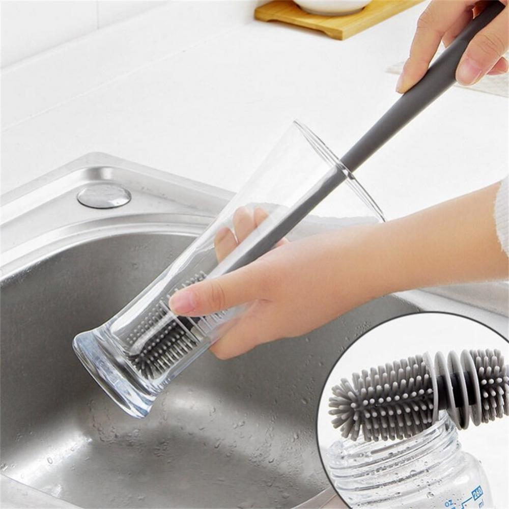 Silicone Milk Bottle Brush Cup Scrubber Glass Cleaner