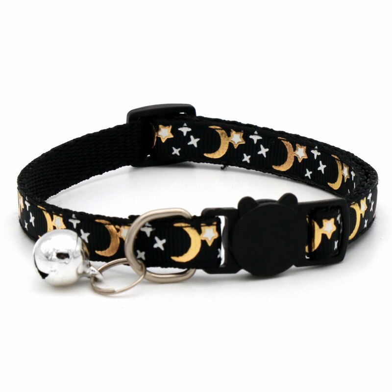 Cat Collar Pet Gold Plated Moon Star