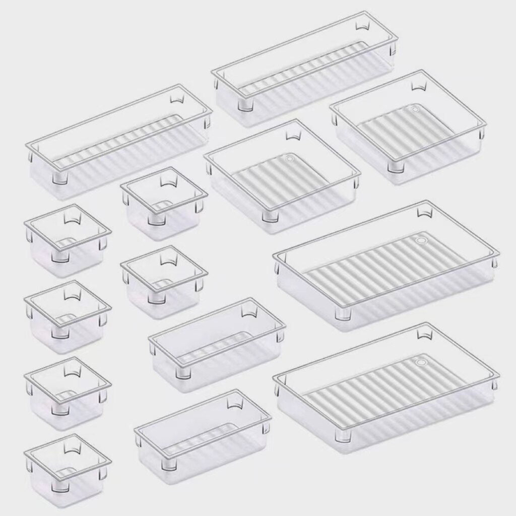 Clear Drawer Organizer Transparent Drawer Divider Storage Box