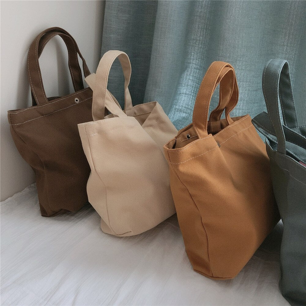 Solid Color Harajuku Canvas Shoulder Bags