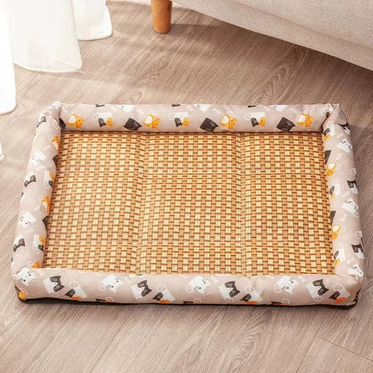 Linen Summer Cat Bed Mat Cozy