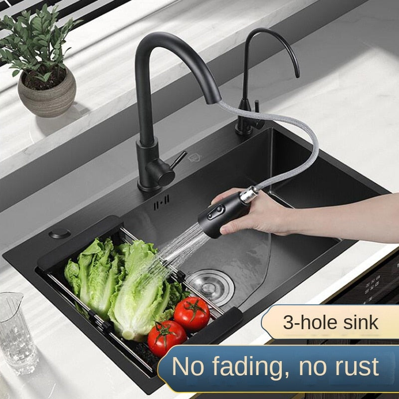 Waterfall Sink Kitchen Stainless Steel Topmount Sink