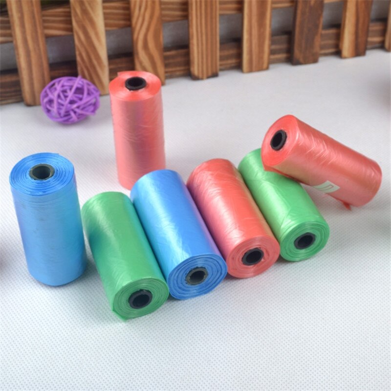 15pcs/Rolls Pet Poop Bags Dog Cat Waste Pick Up Clean Bag