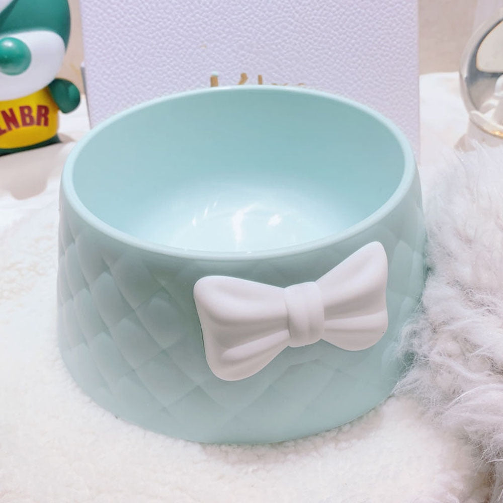 Pet Dog Food Bowls Lovely Bowknot