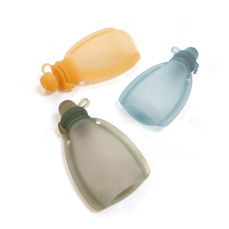 120ML Bpa Free Refillable Silicone Baby Food Bags