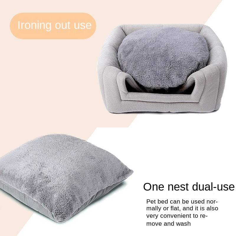 Four Seasons Solid Color Pet Bed Sofa