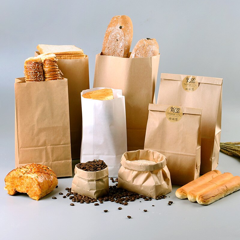 50/100pcs Kraft Paper Bag Packaging Biscuit