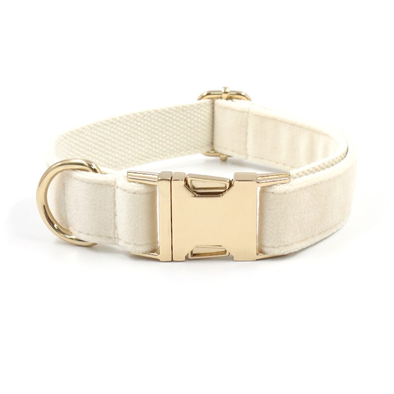 Cream Velvet Pet Collar