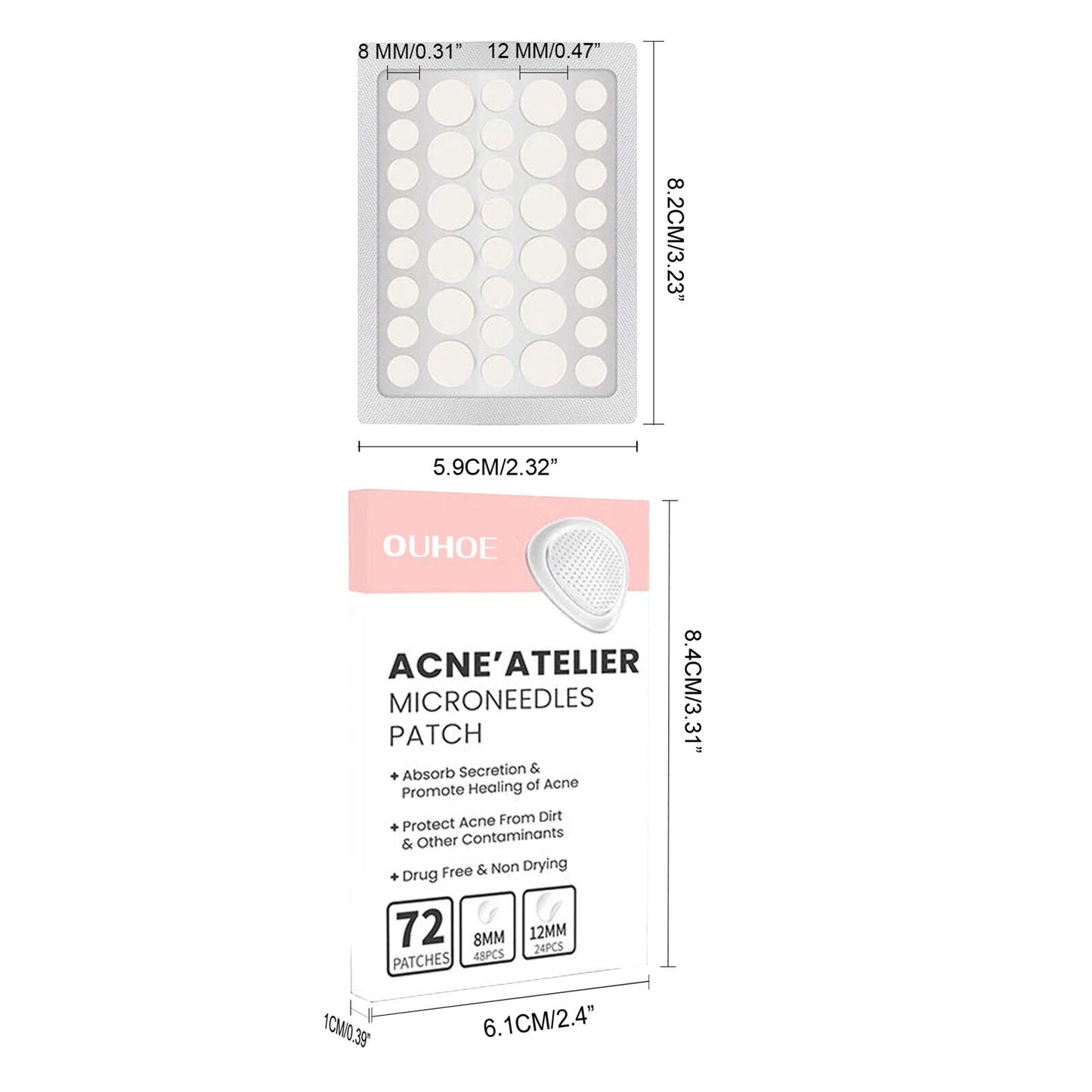 72pcs Daily Transparent Acne Clean Patch