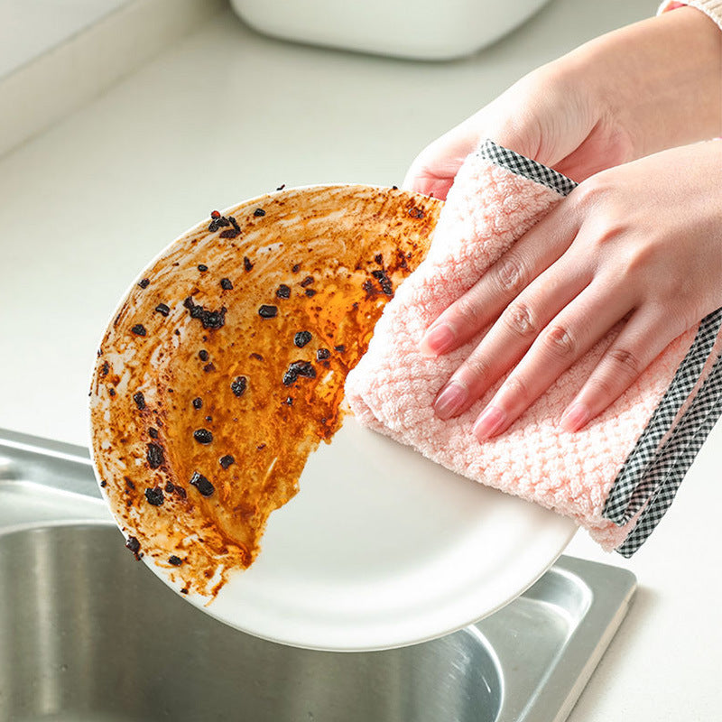 Kitchen daily dish towel, dish cloth, kitchen rag, non-stick oil, thickened table cleaning cloth