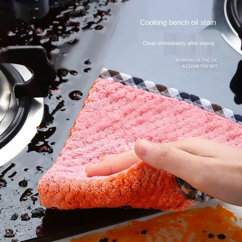 Kitchen daily dish towel, dish cloth, kitchen rag, non-stick oil, thickened table cleaning cloth