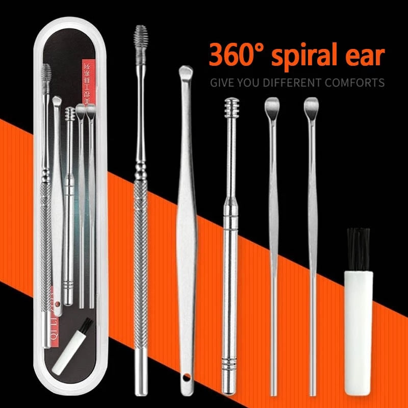 6-Piece Set Stainless Steel Ear Picking Tool Ear Scoop