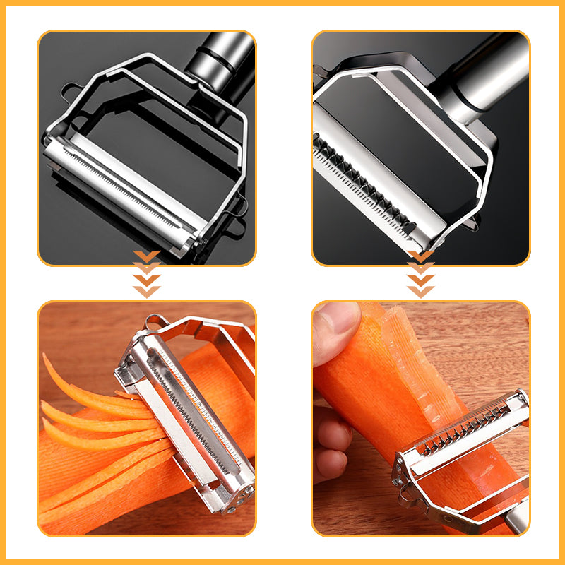 Stainless Steel Kitchen Vegetable Peeler Manual Melon Planer Double-Head Peeler Household