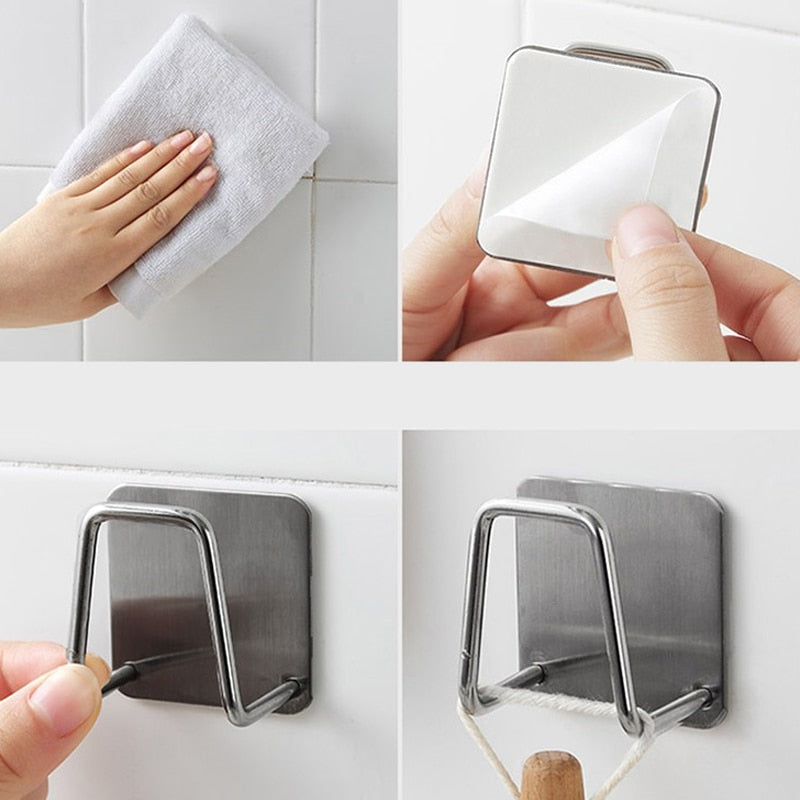 1pc Sink Sponge Holder For Kitchen Slivery Stainless Steel Household