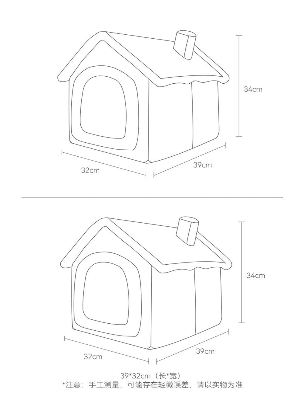 Cat Bed Bedroom Warm Cave Doghouse