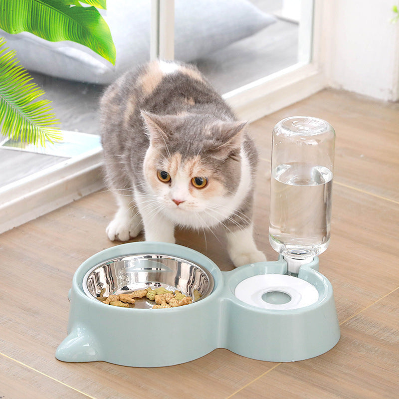 Automatic Blue Pet Water and Food Fountain